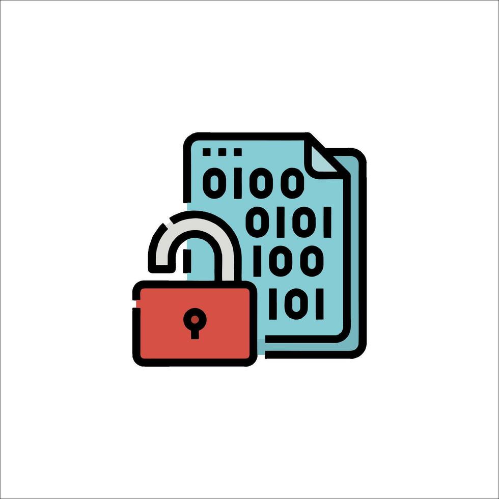 A padlock and a file icon vector