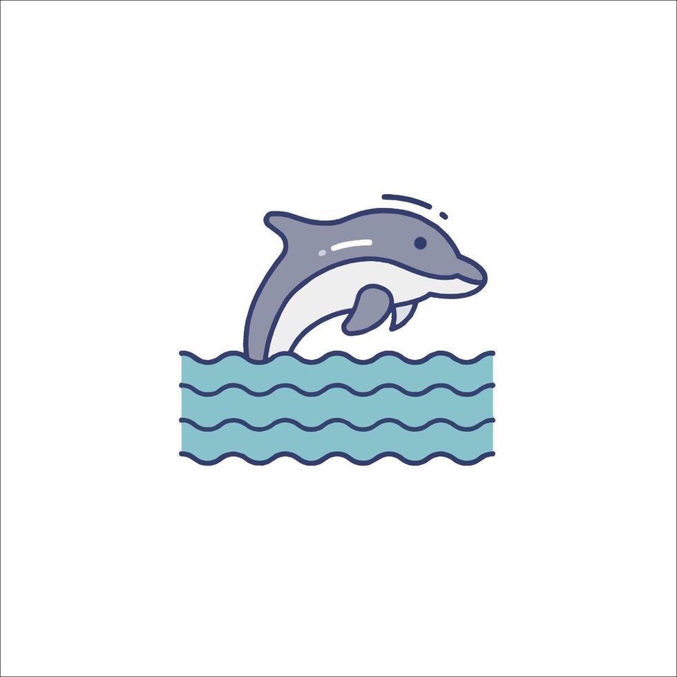 Dolphin jumping out of the water vector