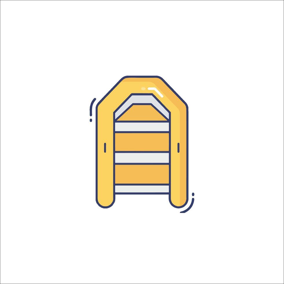 A yellow inflatable boat icon vector