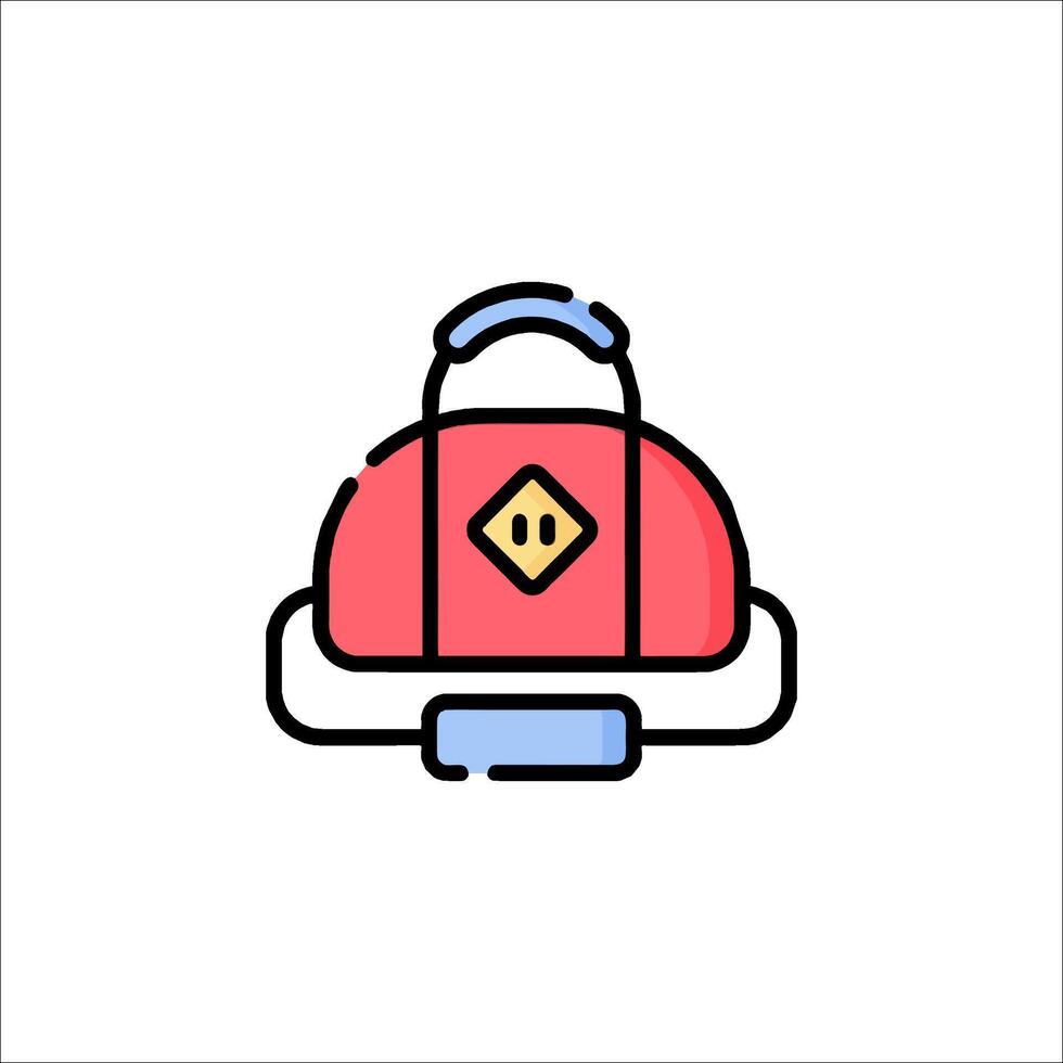 A red suitcase icon on a white background vector