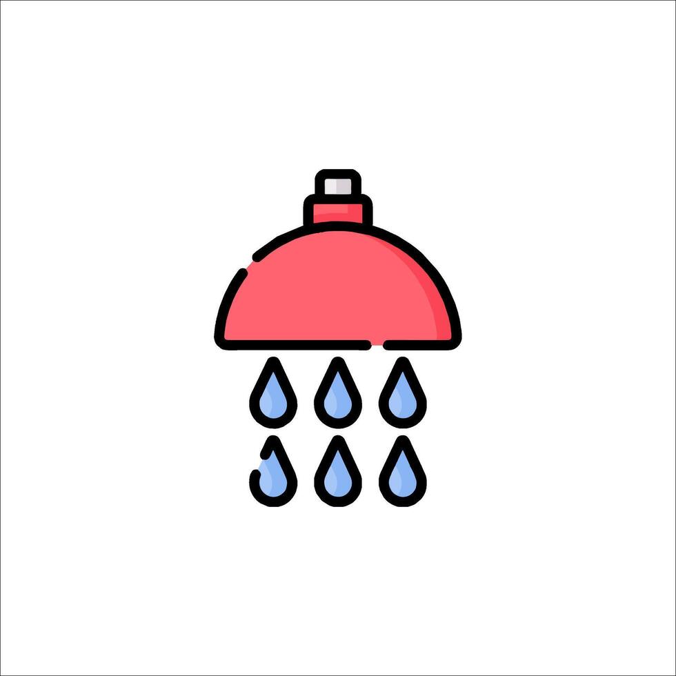 A red shower cap with water drops vector