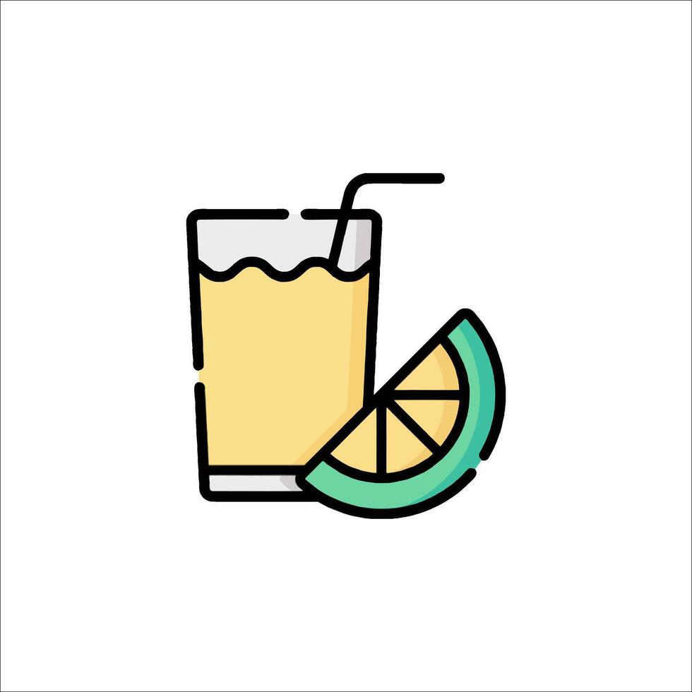 A lemon juice and a slice of lemon in a glass vector