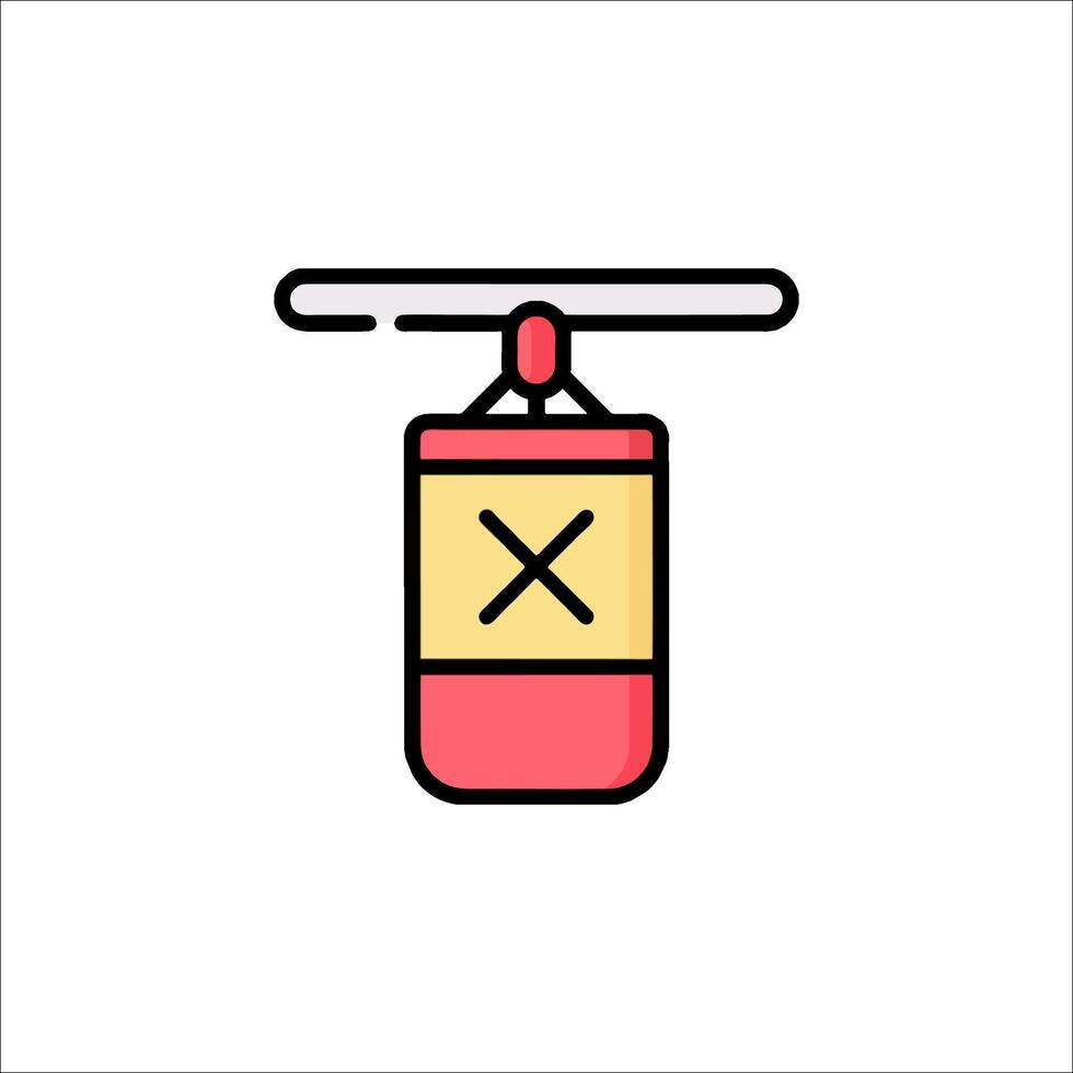 A ski lift icon with a red cross vector