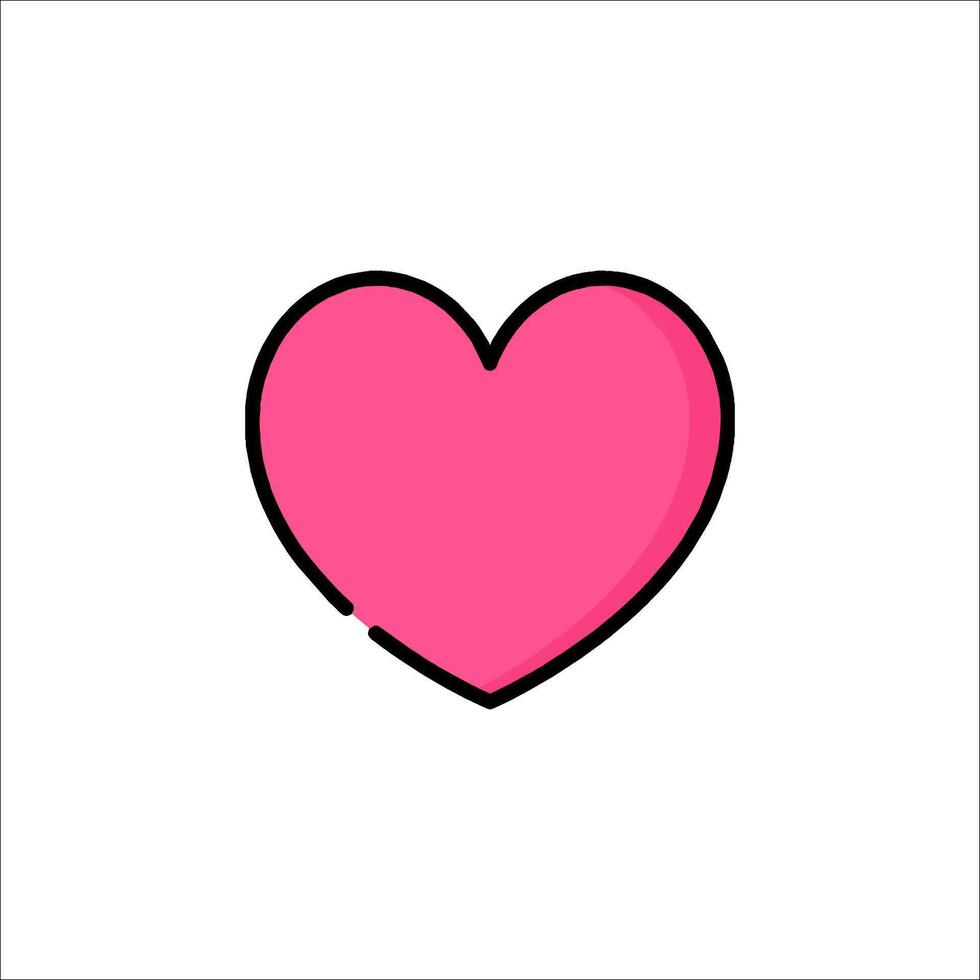 A pink heart icon on a white background vector