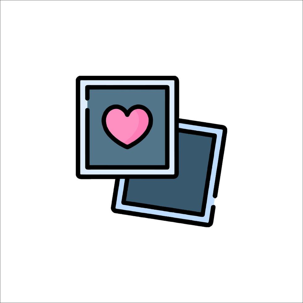 Two photos with a heart on them vector