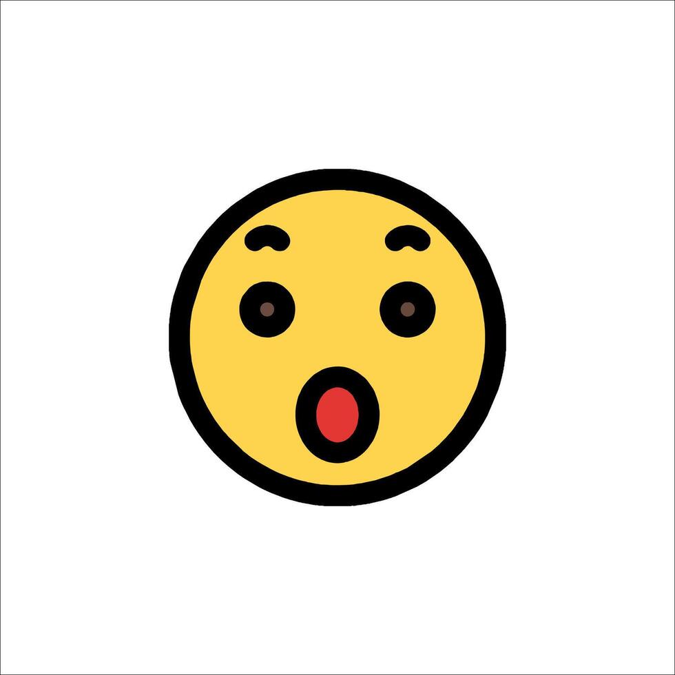 A yellow emoticion with a mouth open vector