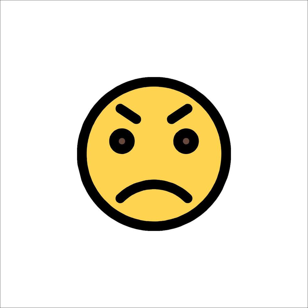 A yellow emoticion with an angry face vector
