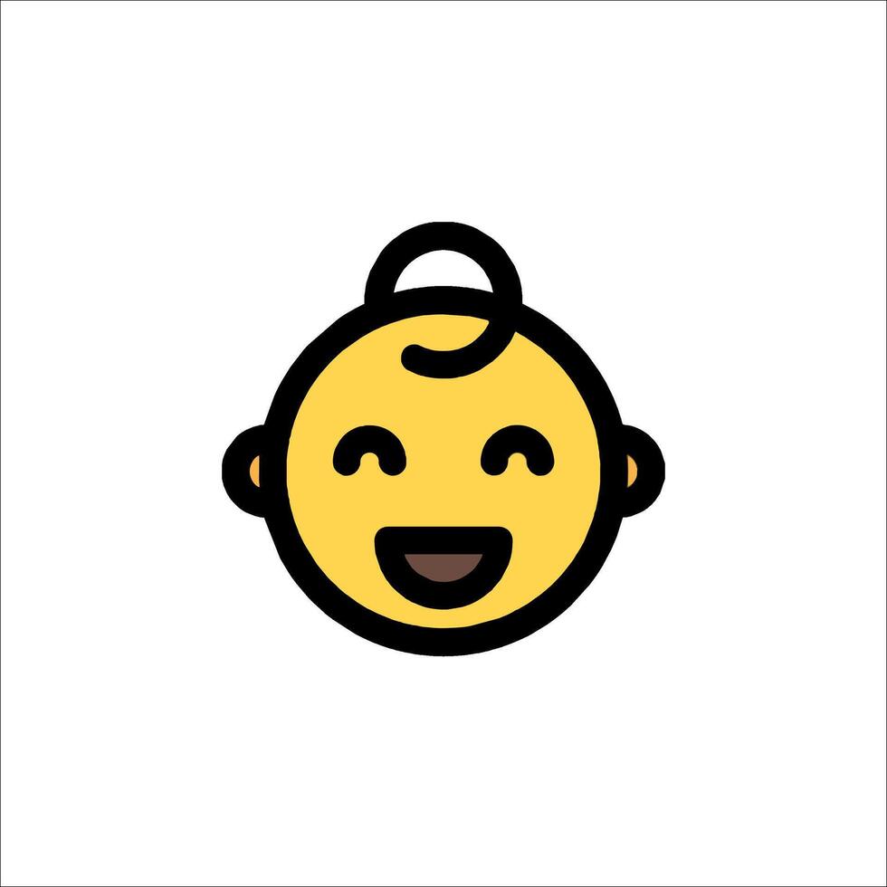 A baby emoji with a smiley face vector