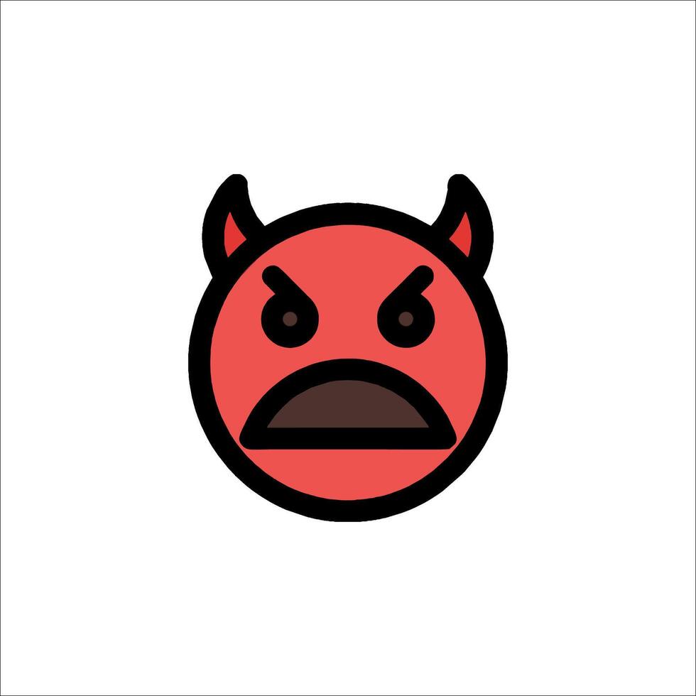 A red devil face with an angry expression vector