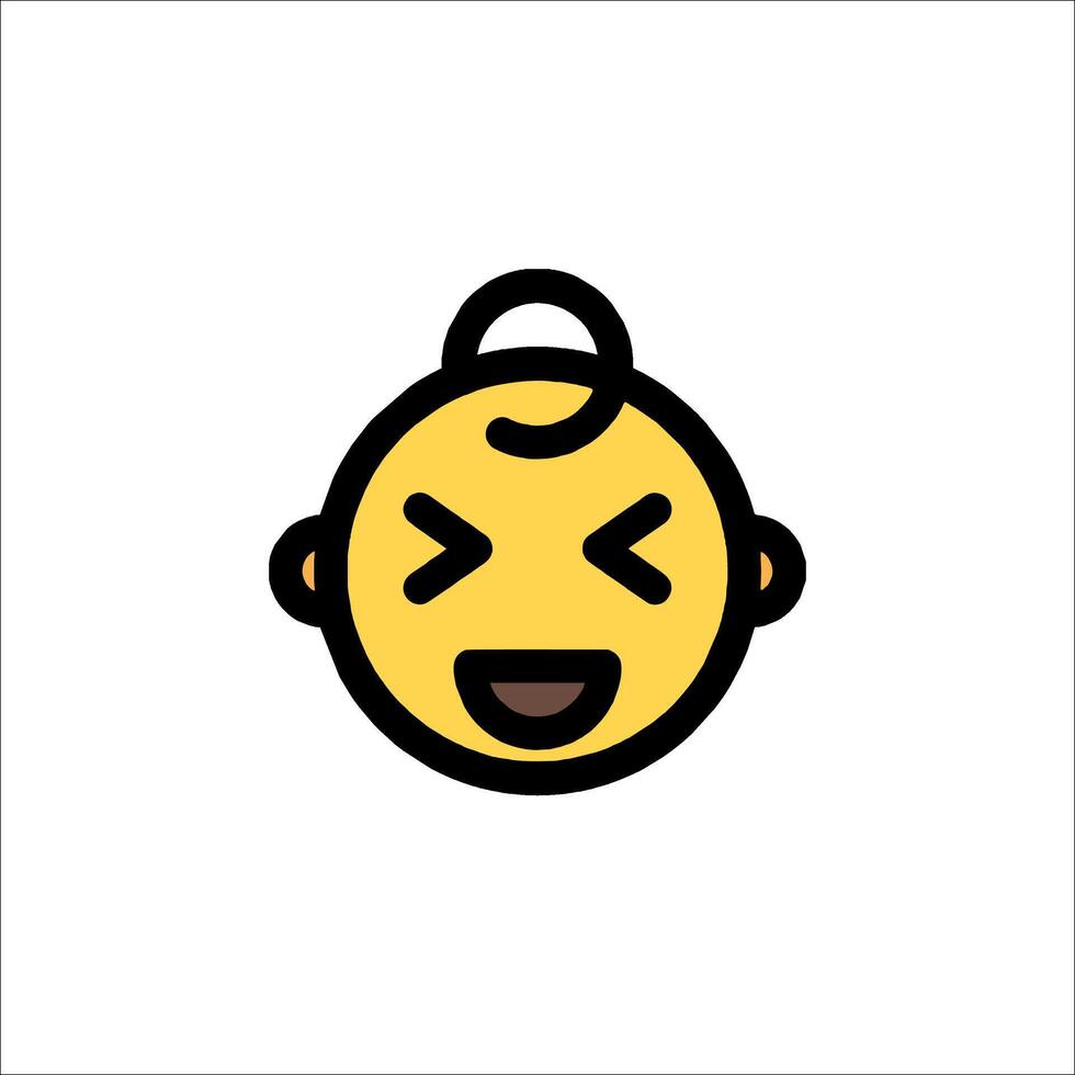 A baby face with a smiley face vector