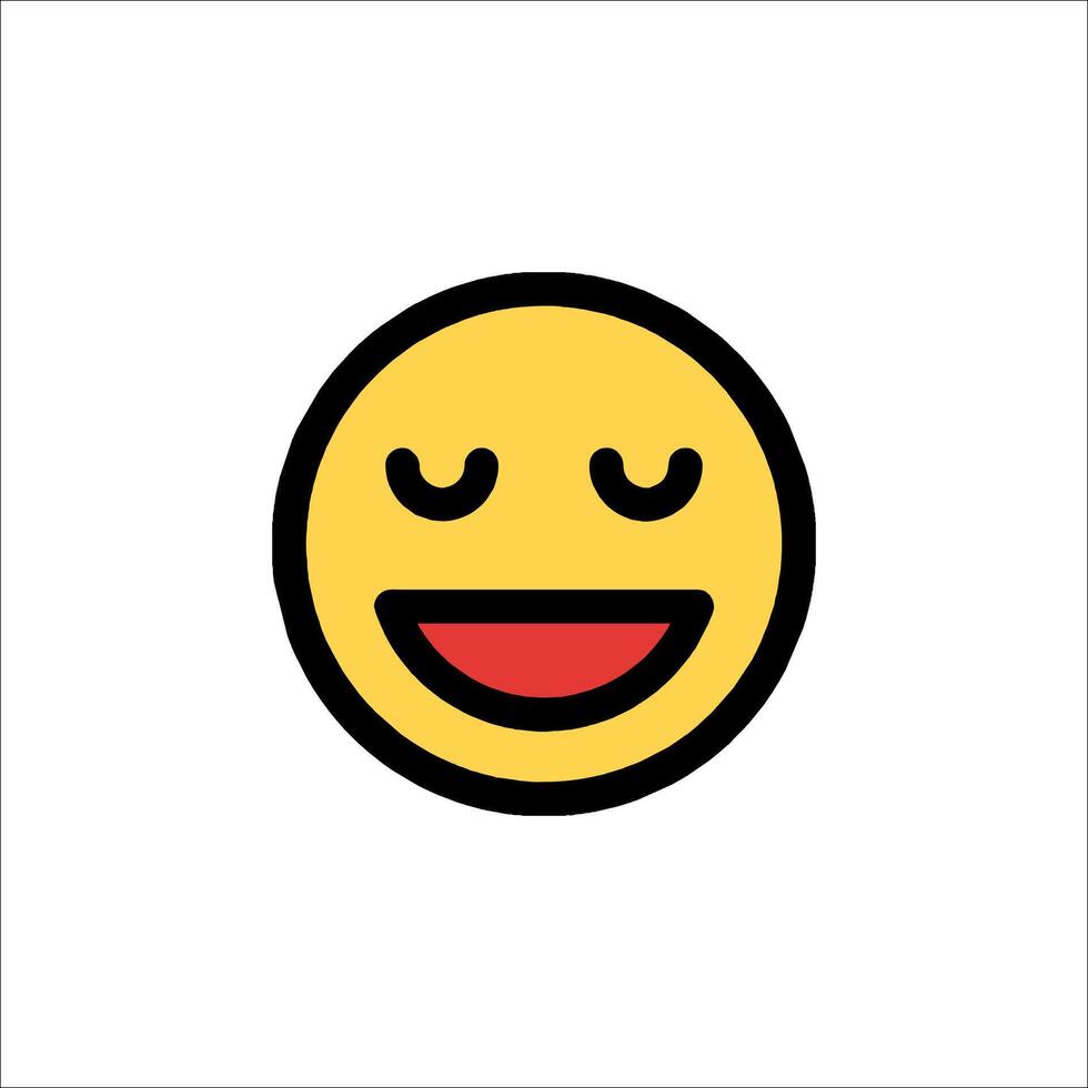 A smiley face with eyes closed and a red heart vector