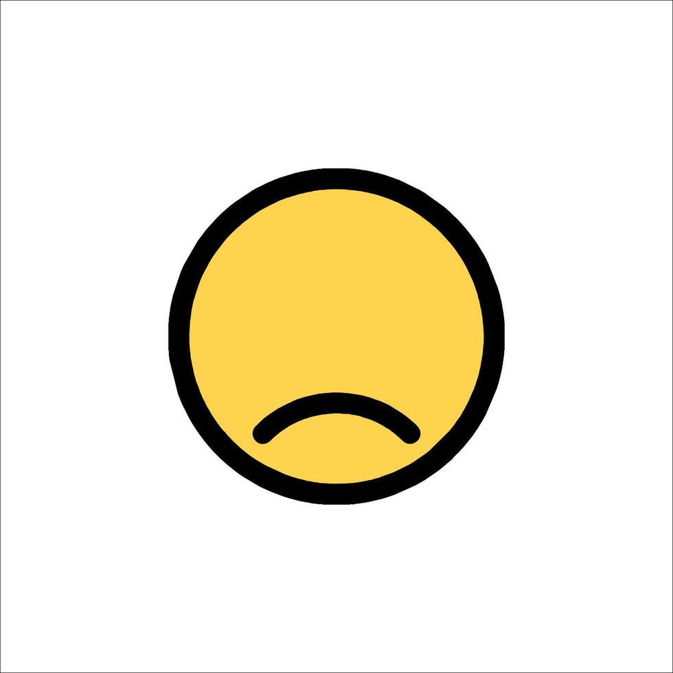 A sad face emoticor icon on a white background vector