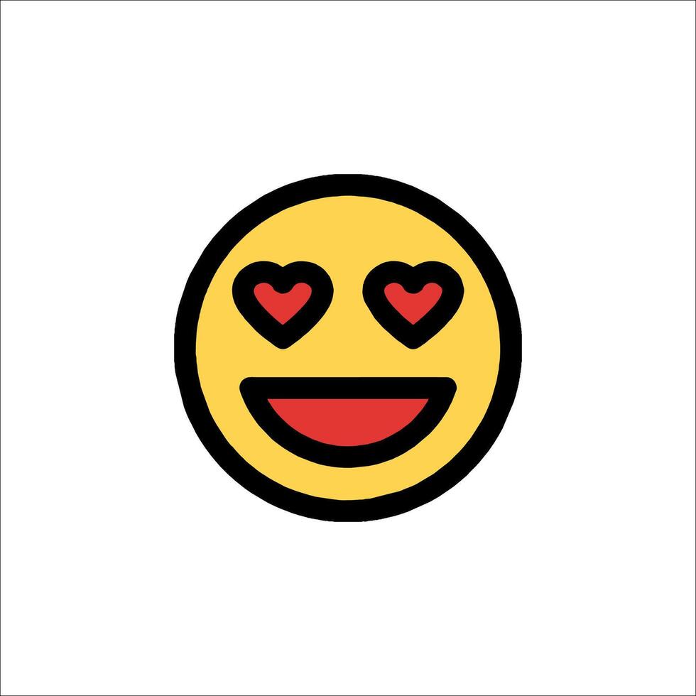 A smiley face with hearts on it vector