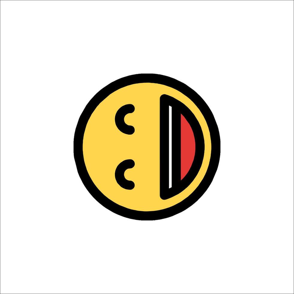 A smiley face with a red nose and a black mouth vector