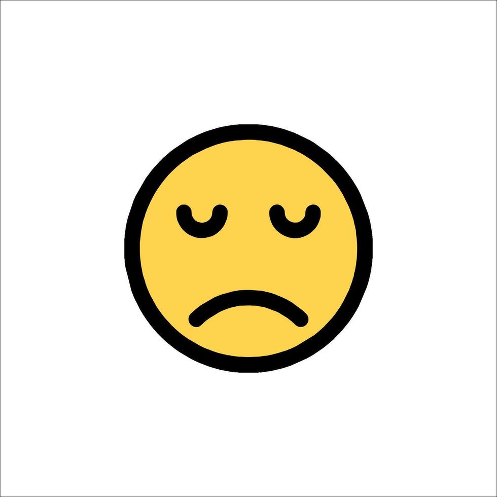 A sad emoticor is shown in a white background vector