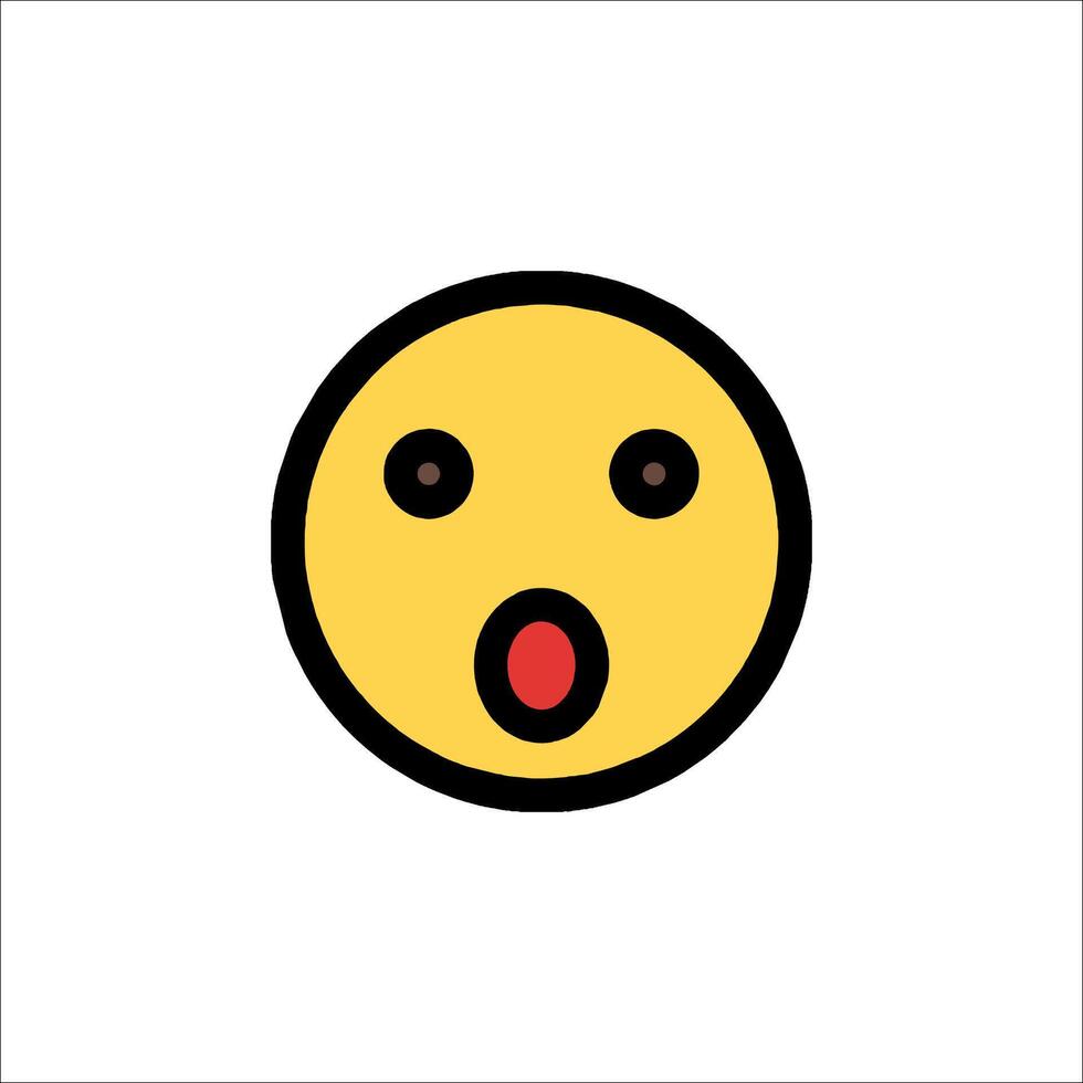 A yellow emoticion with a mouth open vector