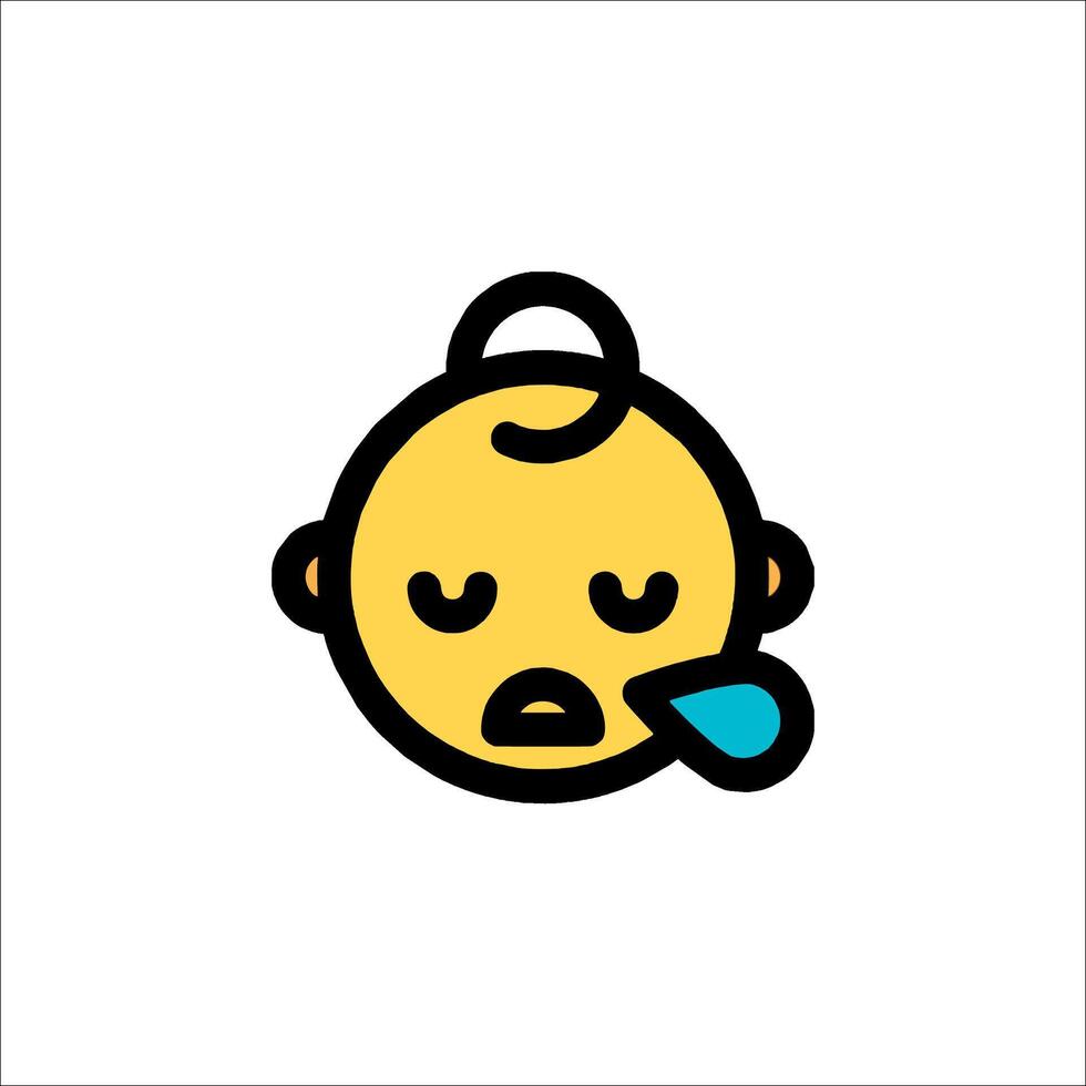 A baby with a tear in its eye vector