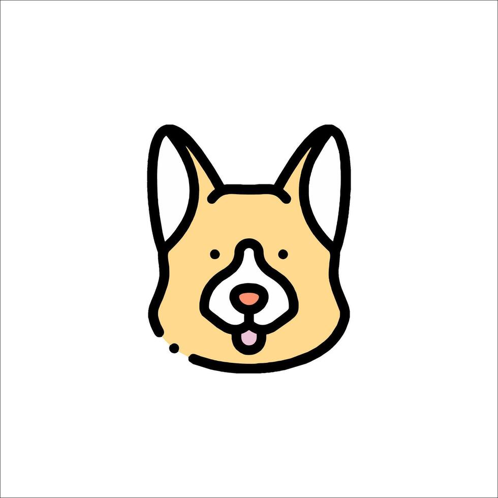 A dog with a white face and a black nose vector