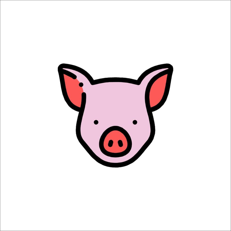 A pig head icon on a white background vector
