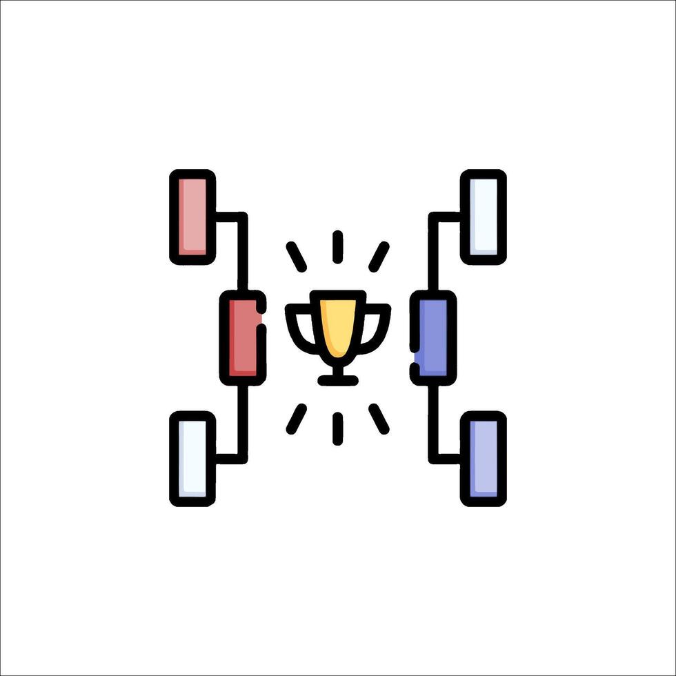 A trophy icon with a line drawing of a trophy vector