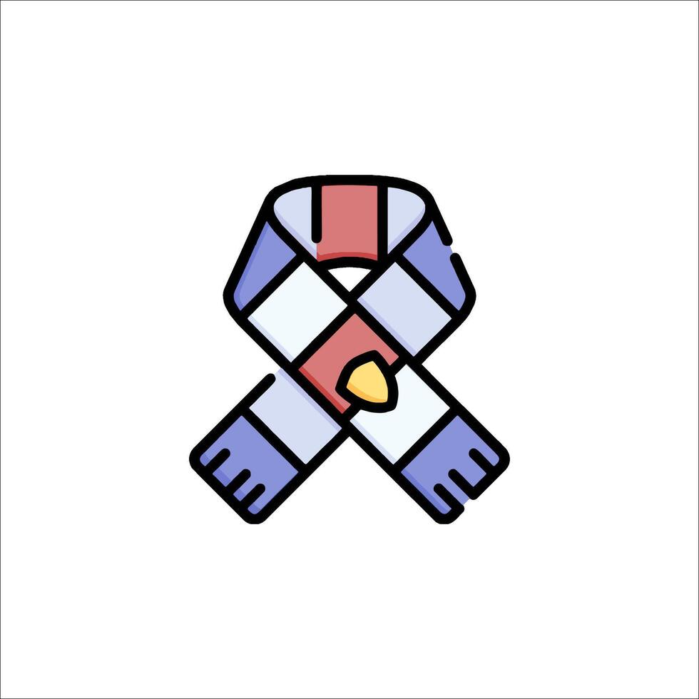 A scarf with a heart on it vector