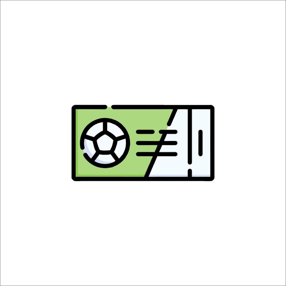 A soccer ball on a ticket icon vector