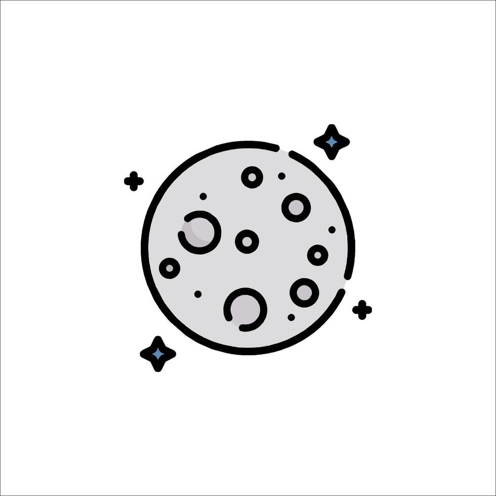The moon icon is shown in a simple line style vector