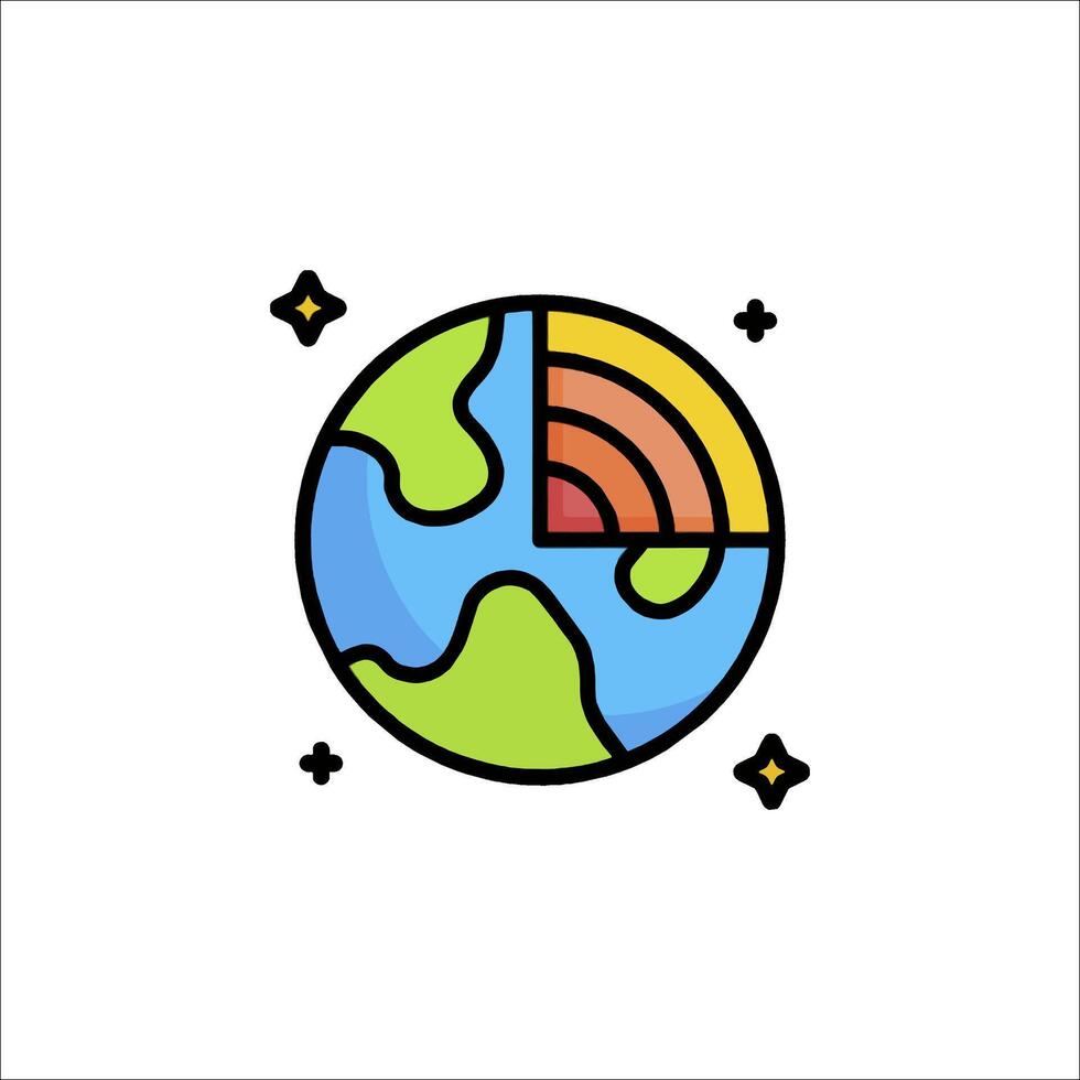 Earth globe icon illustration vector