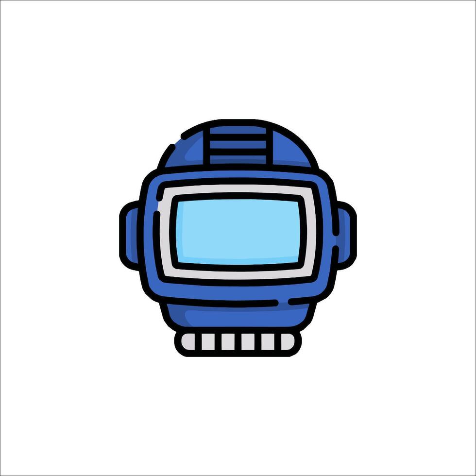 A blue helmet with a blue screen on it vector