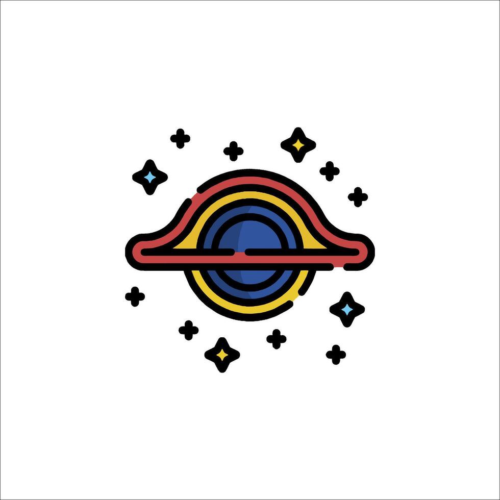 A colorful logo for a space station vector