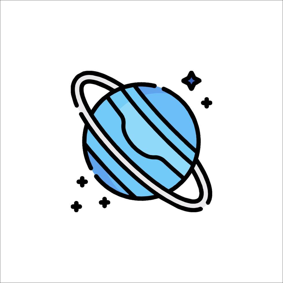 Planet icon with a ring around it vector