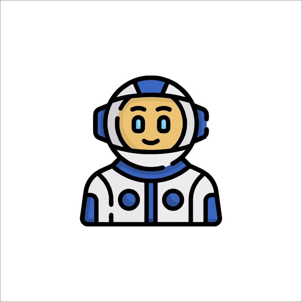 An astronaut icon with a blue face vector