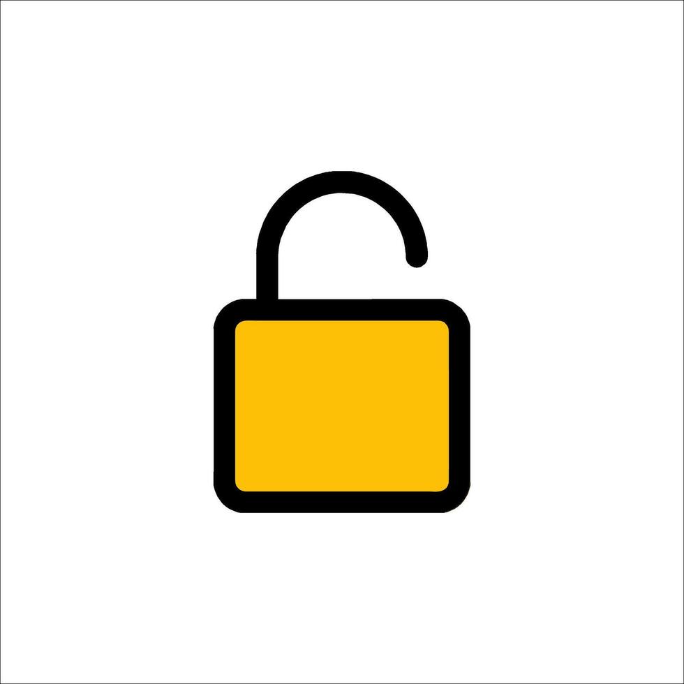 A yellow lock icon on a white background vector
