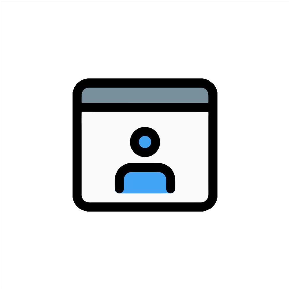 A person is in a computer icon vector