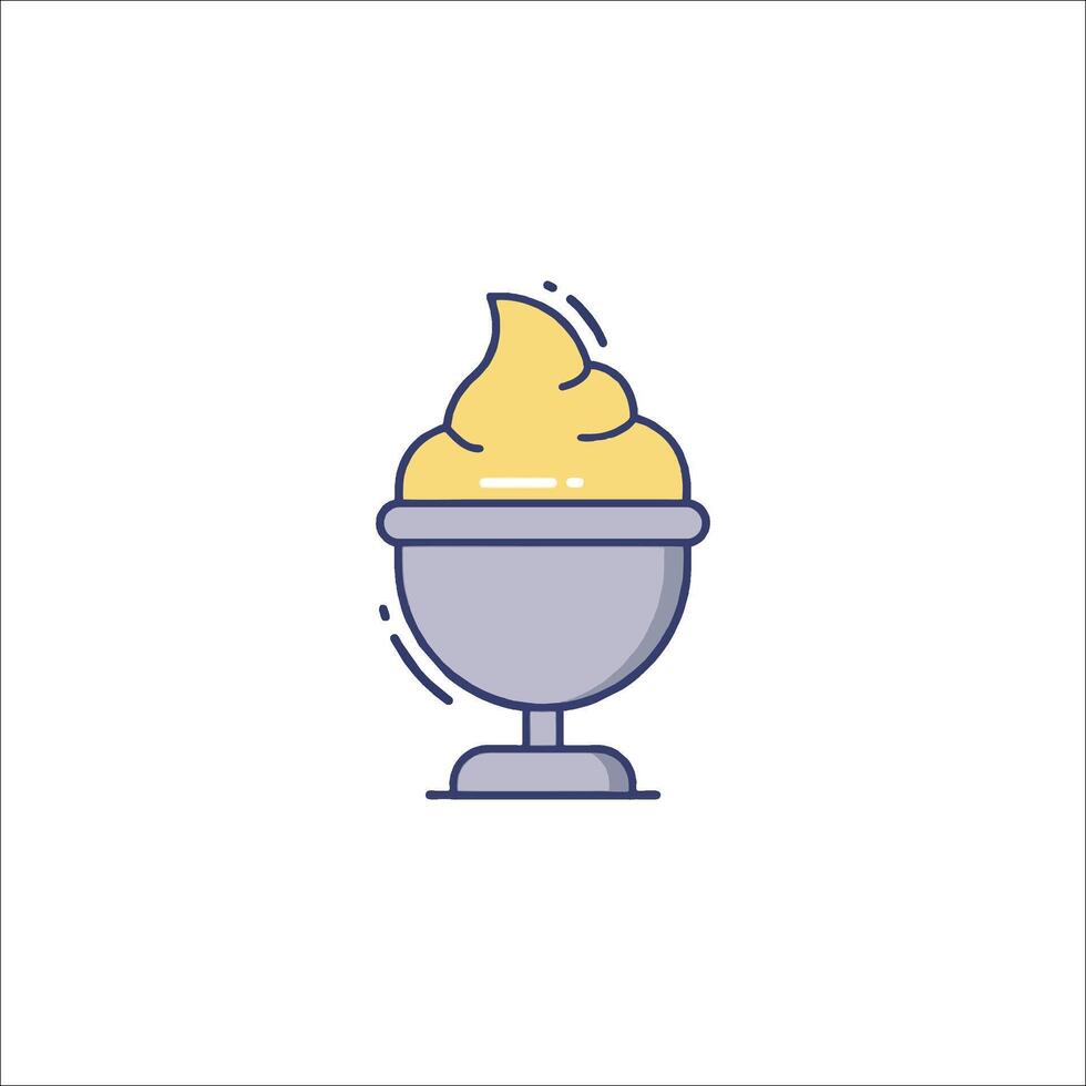 Ice cream in a bowl icon vector