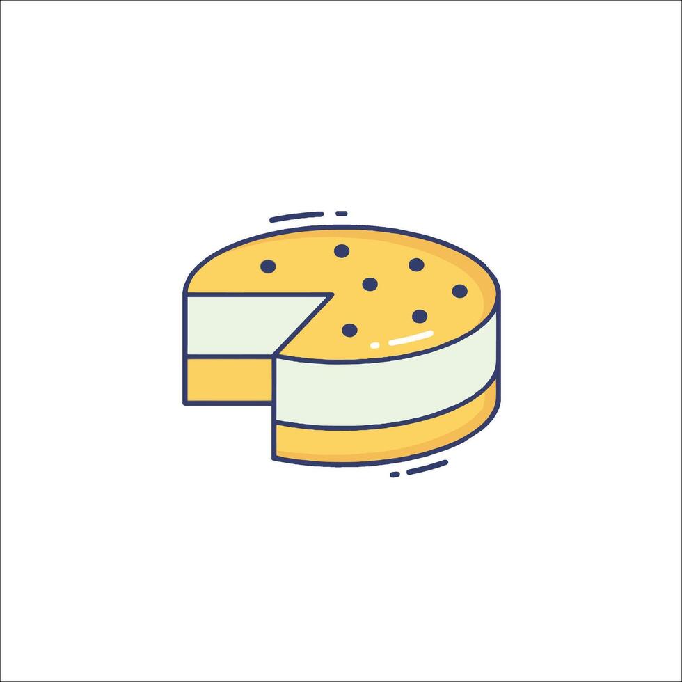 A slice of cake with a slice missing vector