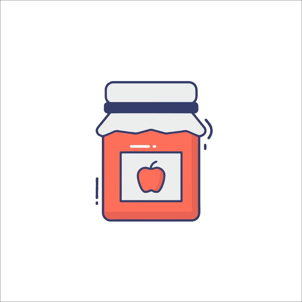 A jar of apple jelly icon vector