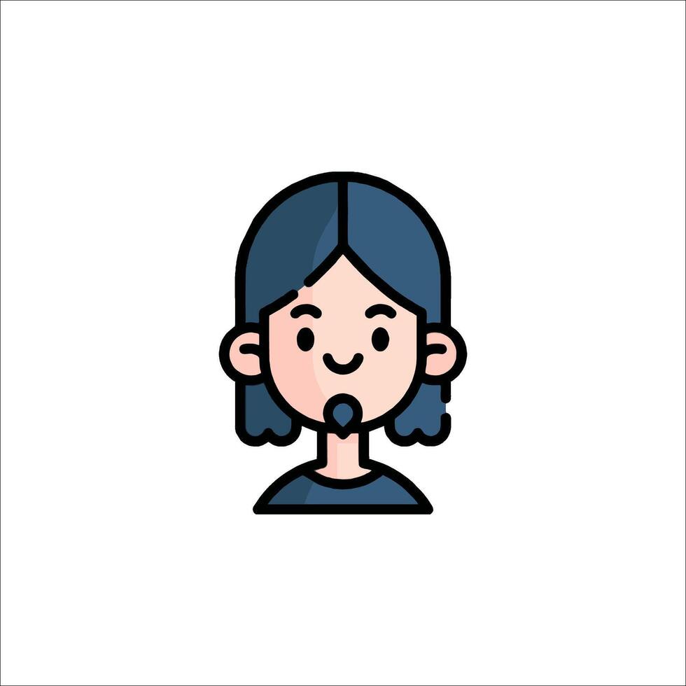A woman with a long hair and a nose piercing vector