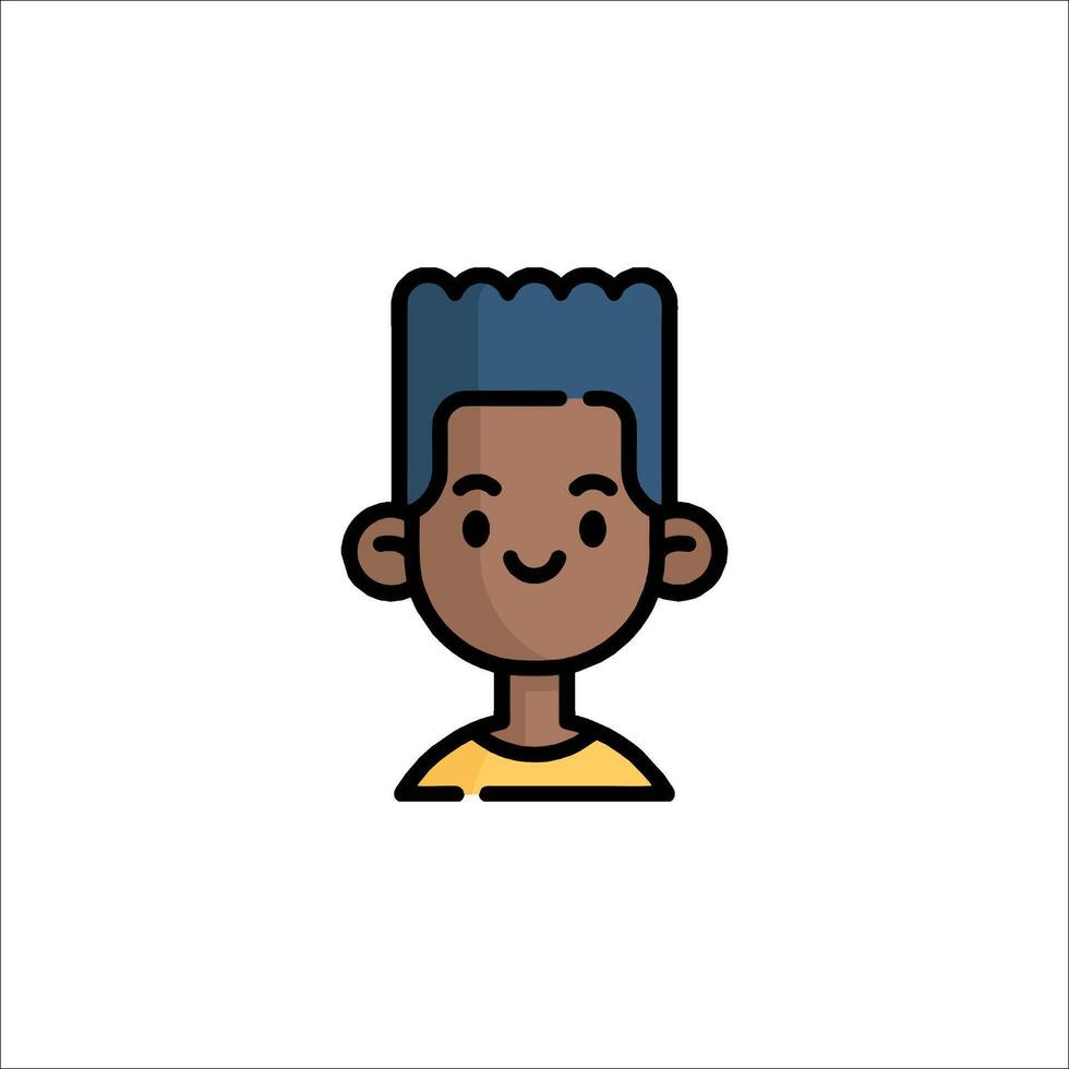A cartoon boy with a mohawk on his head vector
