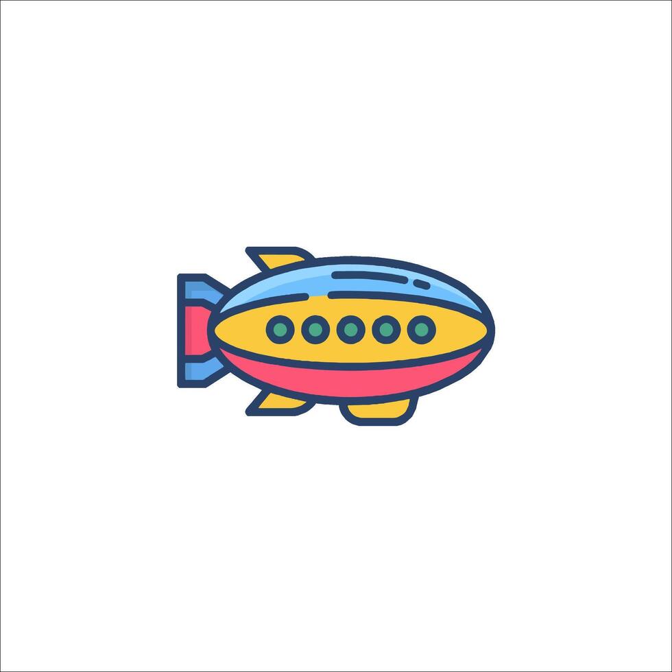 A colorful cartoon airplane flying in the sky vector