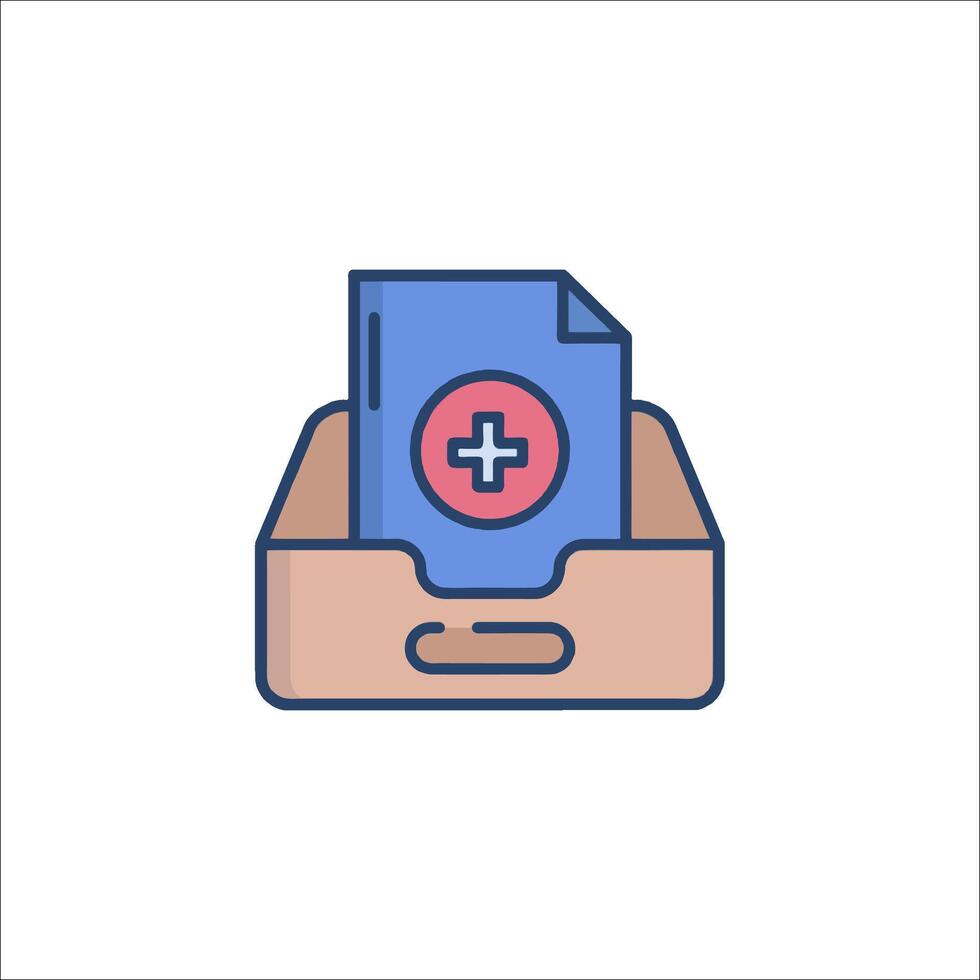 A box with a medical file inside vector