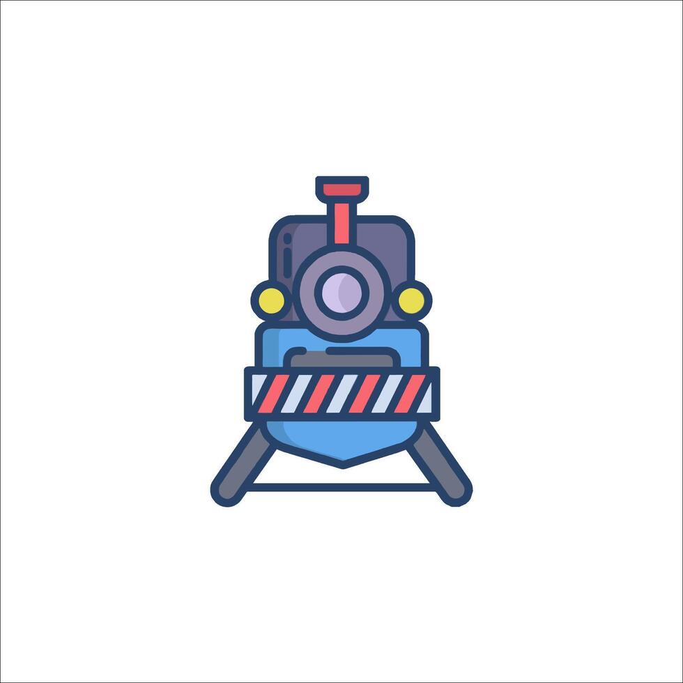 A train icon with a red stripe on it vector