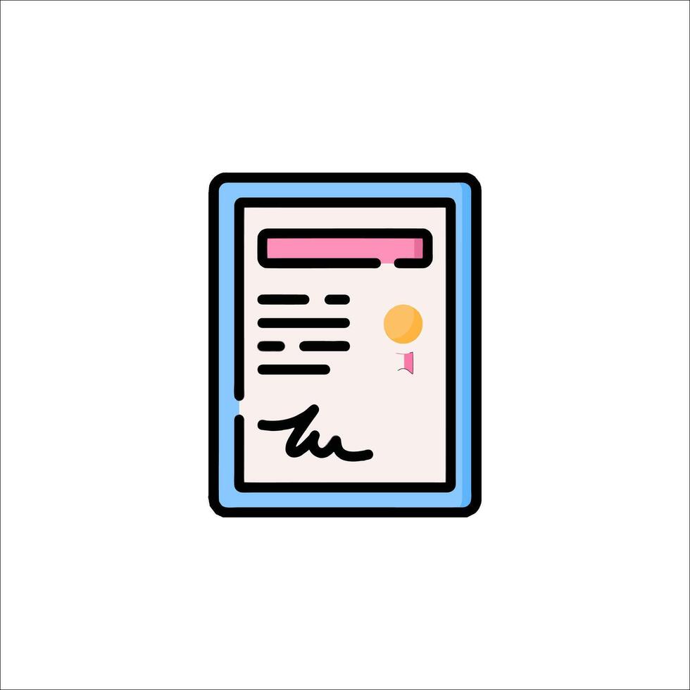 A document icon with a pen and paper vector