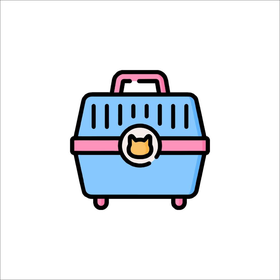 A cat carrier with a pink bow on top vector