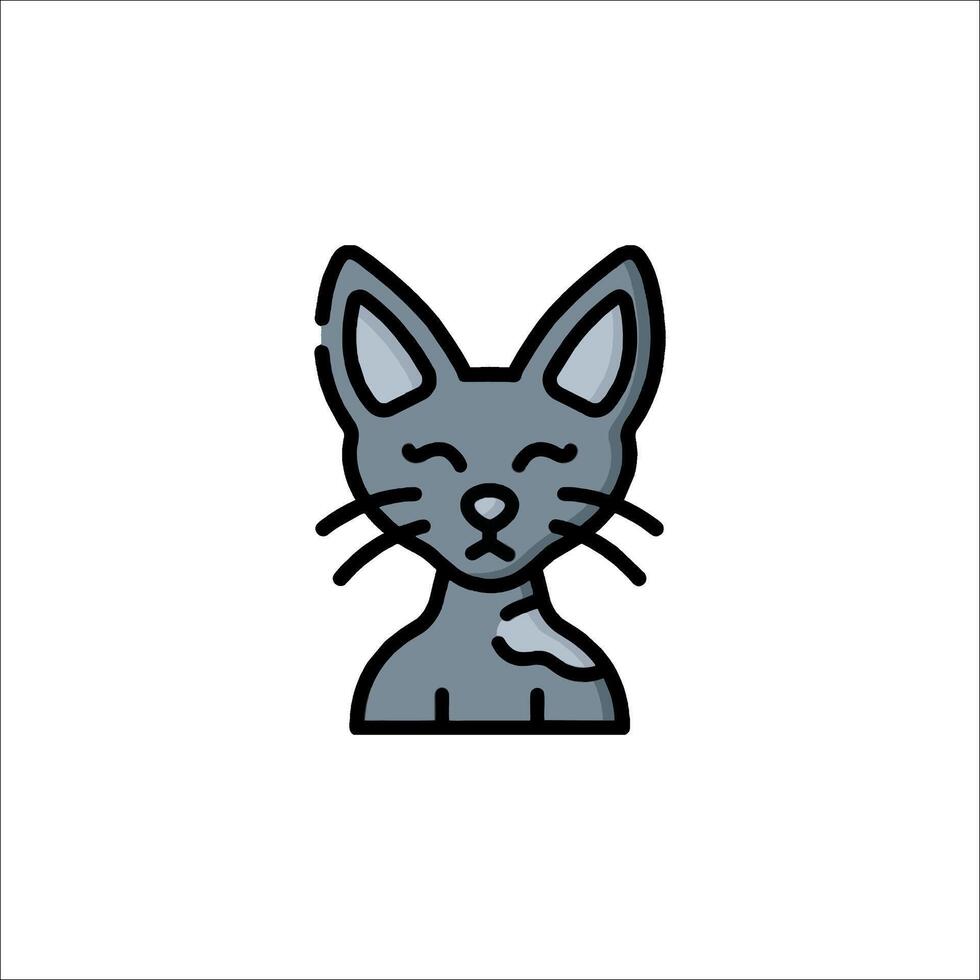 A cat icon with a black and white background vector