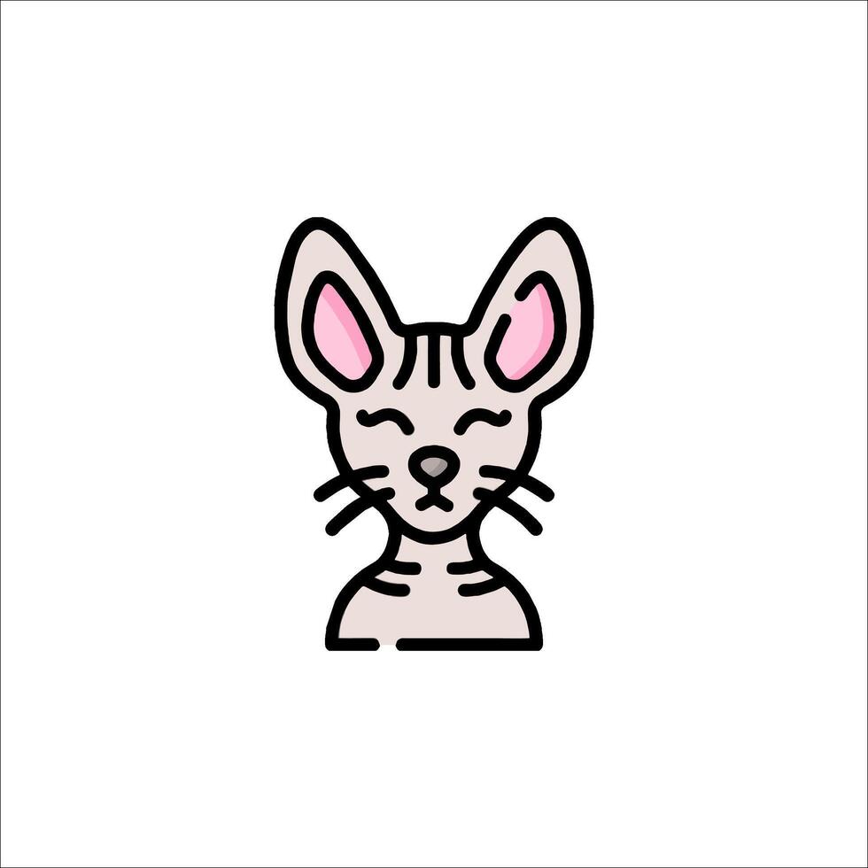 A cat with pink ears and a pink nose vector