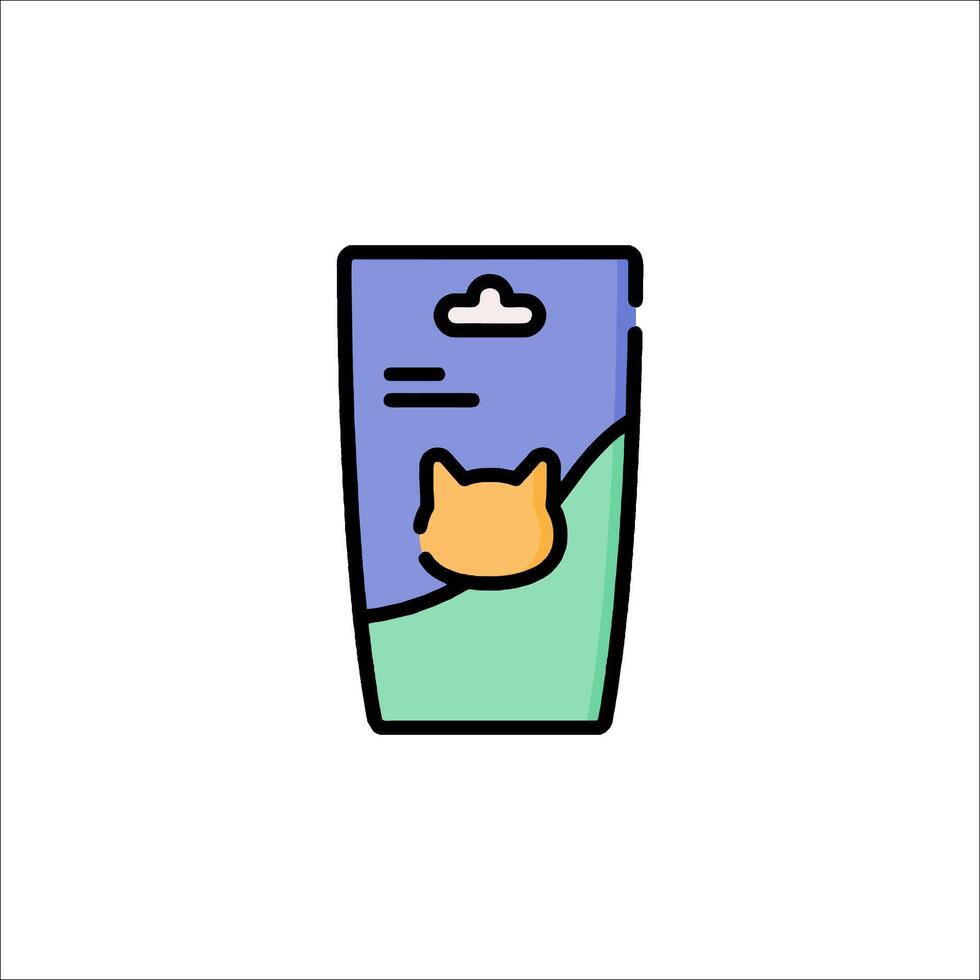 A cat in a bag icon on a white background vector