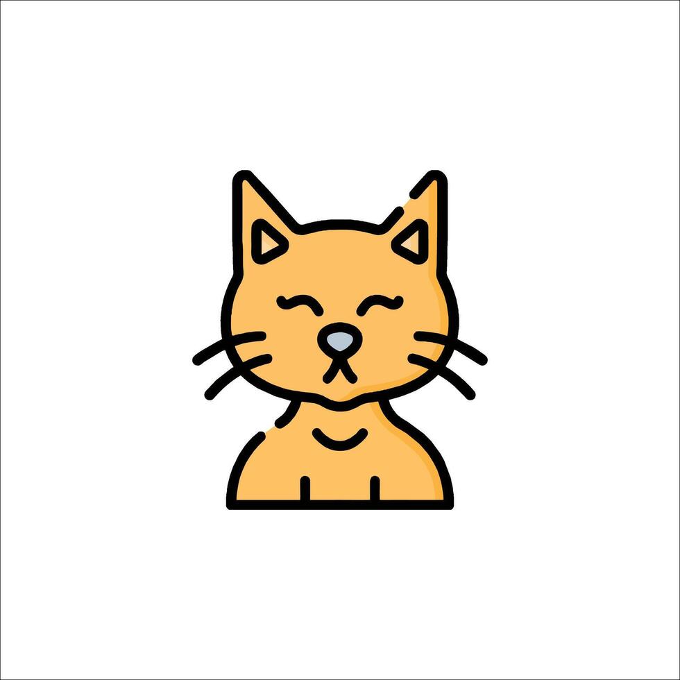 A cat icon with a closed eyes vector