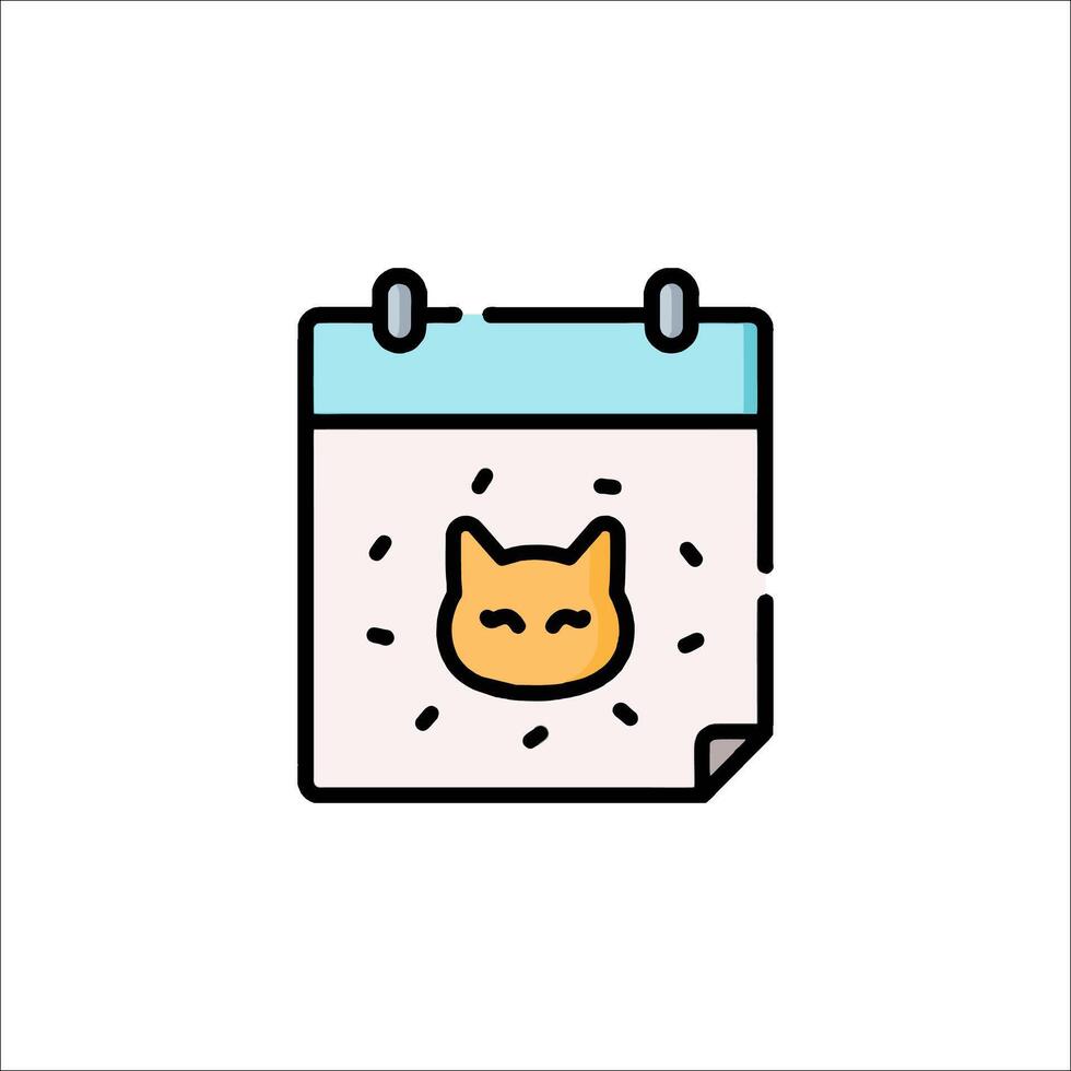 A calendar with a cat on it vector