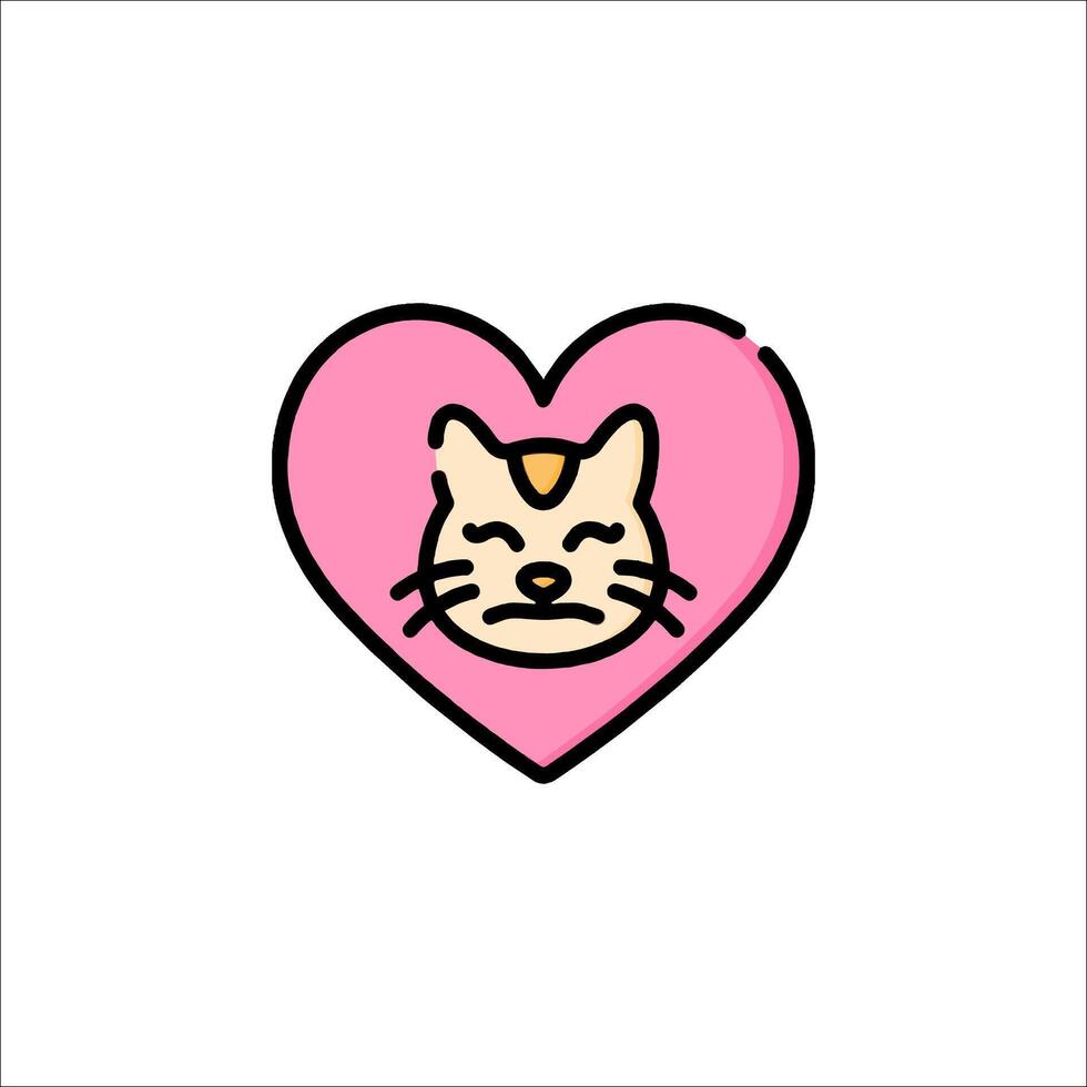 A cat in a pink heart with a pink background vector